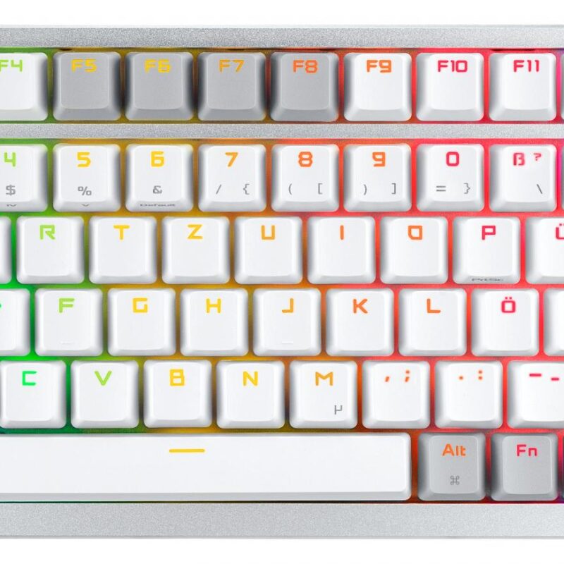 ASUS ROG AZOTH MOONLIGHT WHITE 75% Wireless DIY Custom RGB Gaming Keyboard, NX Red Switches, OLED Display, PBT