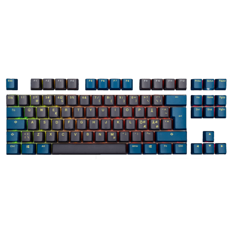 Ducky Daybreak Keycap Set - double shot PBT - Light Blue & Black