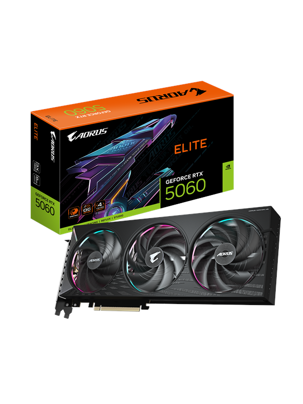 GIGABYTE GeForce RTX 5060 AORUS Elite - 8GB GDDR7 RAM - Grafikkort