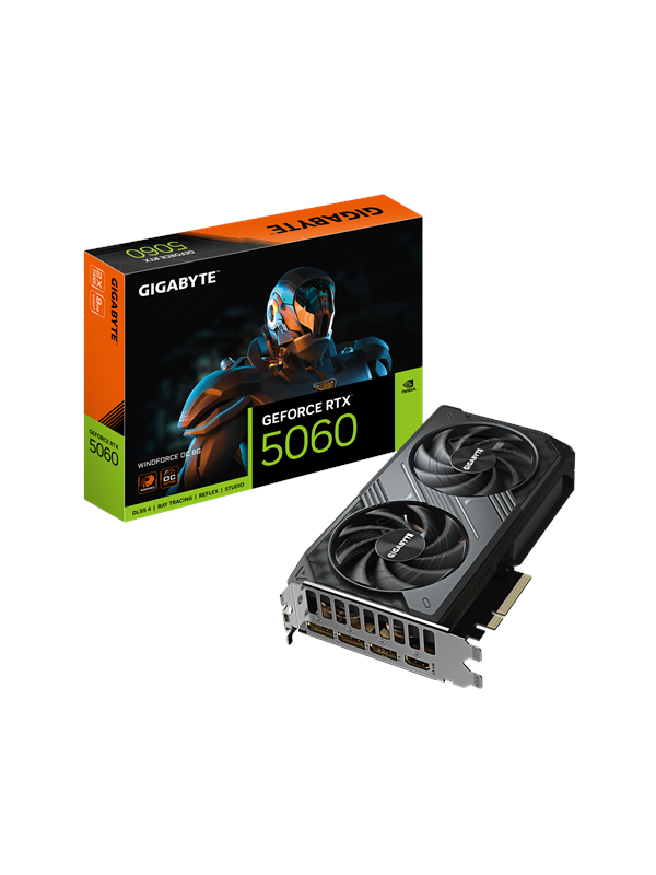 GIGABYTE GeForce RTX 5060 WindForce 2 OC - 8GB GDDR7 RAM - Grafikkort