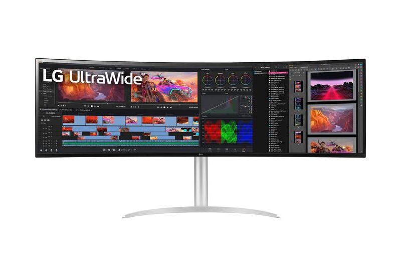 LG UltraWide 49WQ95C-W skærm - LED baglys - 49" - AMD FreeSync Premium Pro, NVIDIA G-SYNC Compatible - Nano IPS - 5ms - UltraWide Dual QHD 5120x1440 ved 144Hz