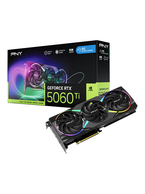 PNY GeForce RTX 5060 Ti Epic-X OC - 8GB GDDR7 RAM - Grafikkort