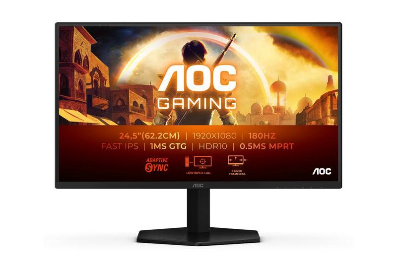 AOC Gaming 25G42E skærm - WLED - 25" - VESA Adaptive-Sync - Fast IPS - 1ms,0.5ms - Full HD 1920x1080 ved 180Hz