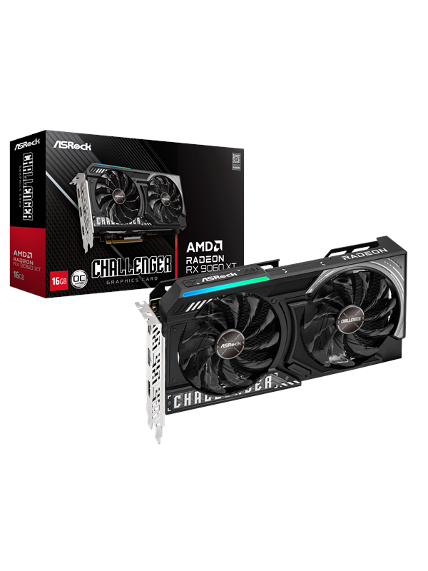 ASRock Radeon RX 9060 XT Challenger - 16GB GDDR6 RAM - Grafikkort