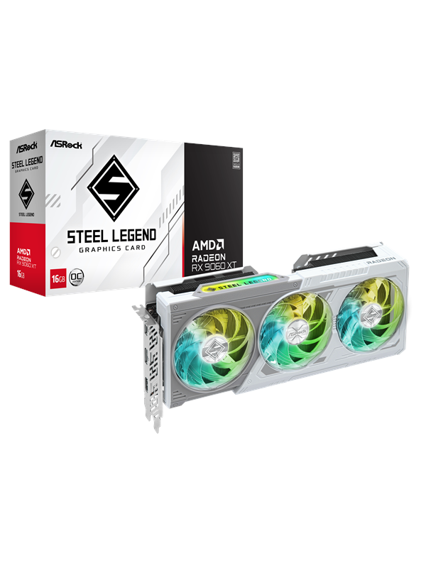 ASRock Radeon RX 9060 XT Steel Legend - 16GB GDDR6 RAM - Grafikkort