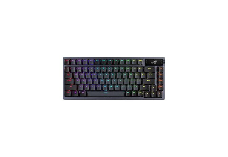 ASUS ROG Azoth - tastatur - 75 %, hot-swappable - med OLED display - metalgrå Indgangsudstyr
