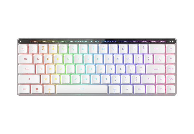 ASUS ROG Falchion RX - tastatur - lav profil - 65% compact - med berøringspanel - QWERTZ - schweizisk - hvid Indgangsudstyr