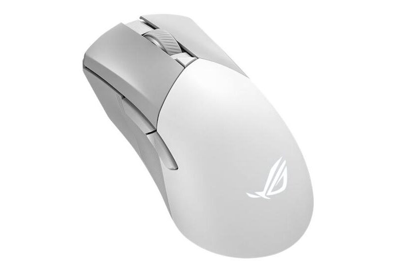 ASUS ROG Gladius III Wireless AimPoint - mus - USB, Bluetooth 5.1, 2.4 GHz - månelyshvid