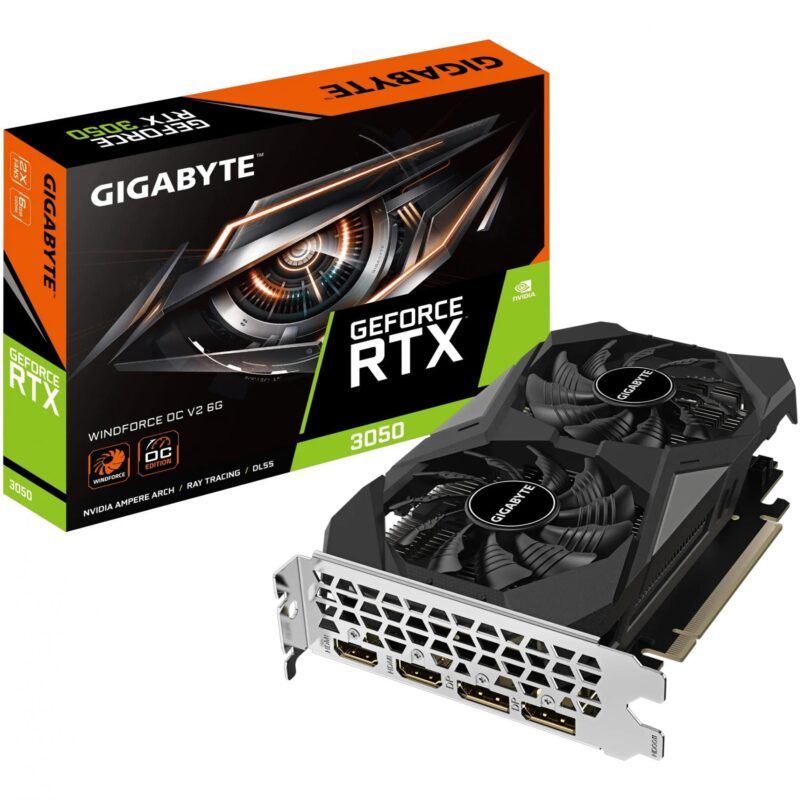 GIGABYTE GeForce RTX 3050 WindForce 2 V2 OC - 6GB GDDR6 RAM - Grafikkort