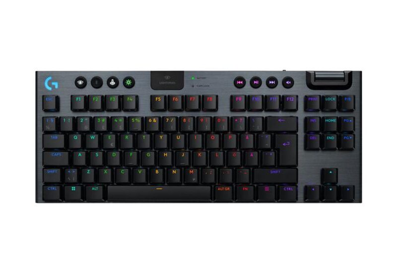 Logitech G G915 X - tastatur - gaming, LIGHTSPEED TKL - sort - nordisk Indgangsudstyr
