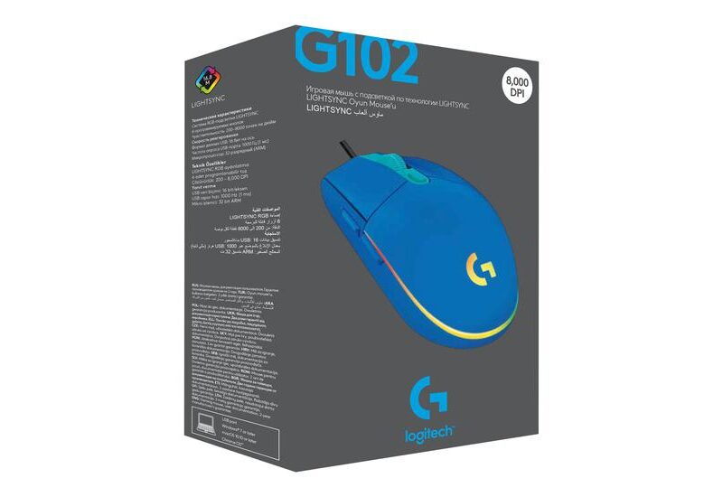 Logitech Gaming Mouse G102 LIGHTSYNC - mus - USB - blå