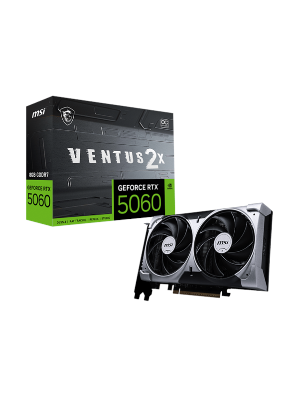 MSI GeForce RTX 5060 VENTUS 2X OC - 8GB GDDR7 RAM - Grafikkort