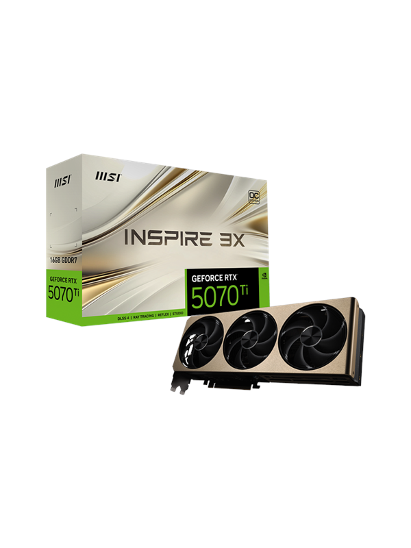 MSI GeForce RTX 5070 Ti Inspire 3X OC Plus - 16GB GDDR7 RAM - Grafikkort