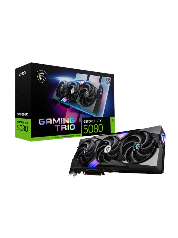 MSI GeForce RTX 5080 GAMING TRIO OC - 16GB GDDR7 RAM - Grafikkort