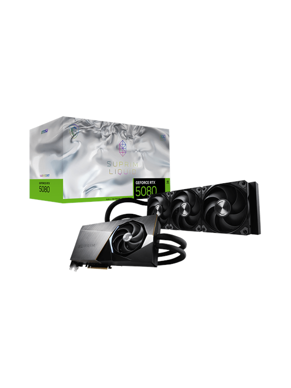 MSI GeForce RTX 5080 SUPRIM LIQUID SOC - 16GB GDDR7 RAM - Grafikkort