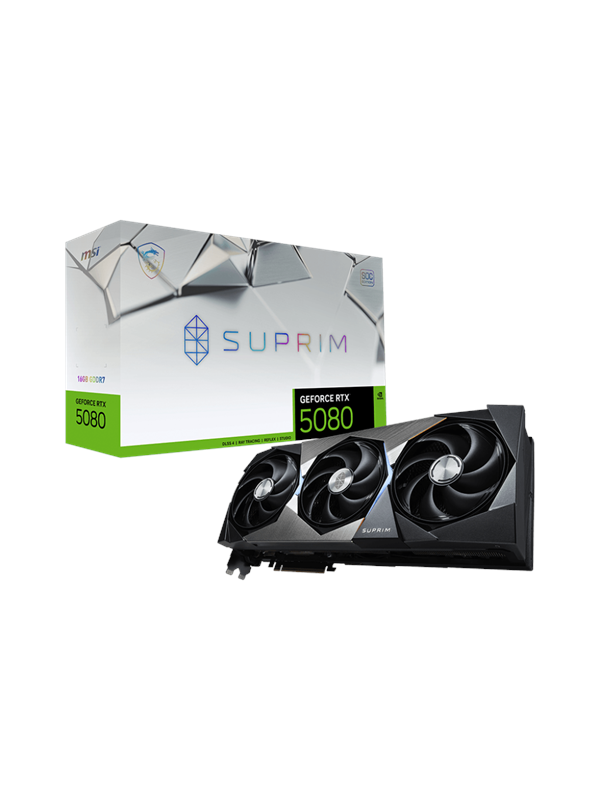 MSI GeForce RTX 5080 SUPRIM SOC - 16GB GDDR7 RAM - Grafikkort