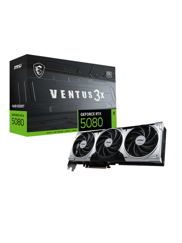 MSI GeForce RTX 5080 VENTUS 3X OC Plus - 16GB GDDR7 RAM - Grafikkort