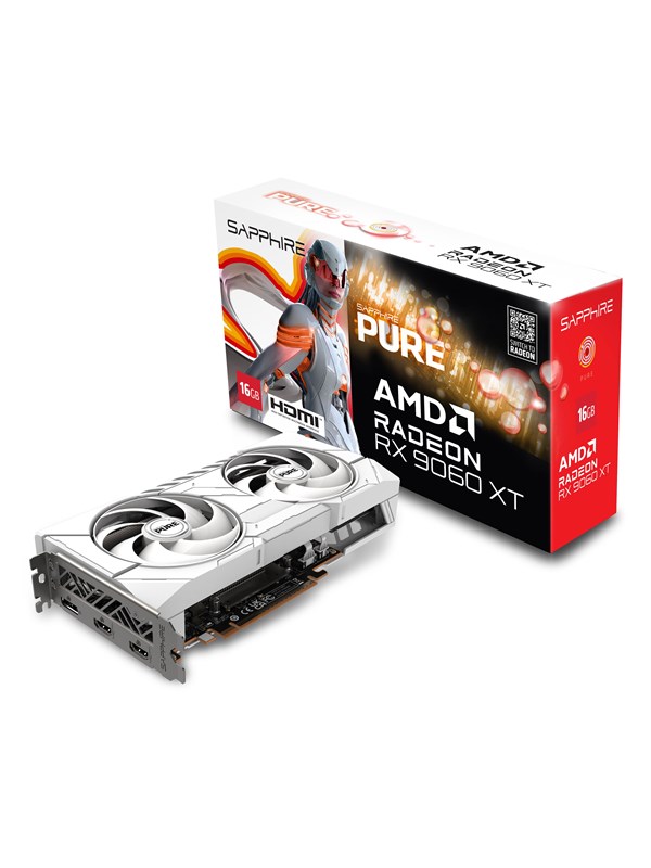 Sapphire Radeon RX 9060 XT Pure OC - 16GB GDDR6 RAM - Grafikkort