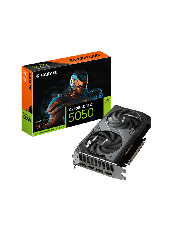 GIGABYTE GeForce RTX 5050 WindForce 2 OC - 8GB GDDR6 RAM - Grafikkort