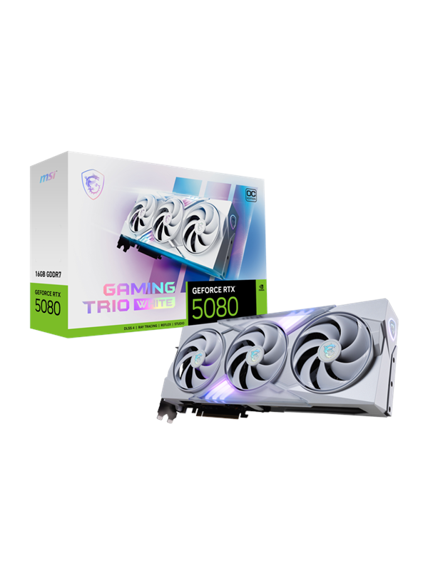 MSI GeForce RTX 5080 GAMING TRIO OC WHITE - 16GB GDDR7 RAM - Grafikkort