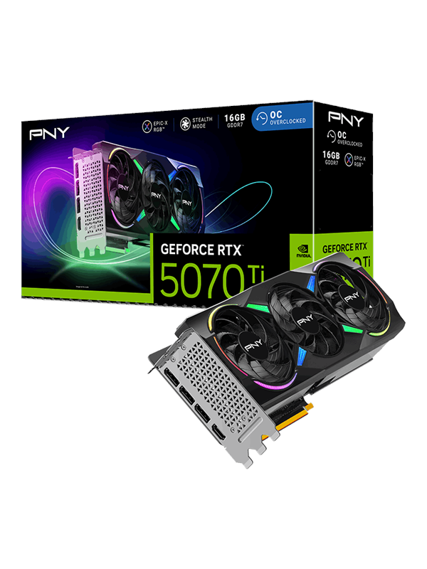 PNY GeForce RTX 5070 Ti Epic-X OC - 16GB GDDR7 RAM - Grafikkort