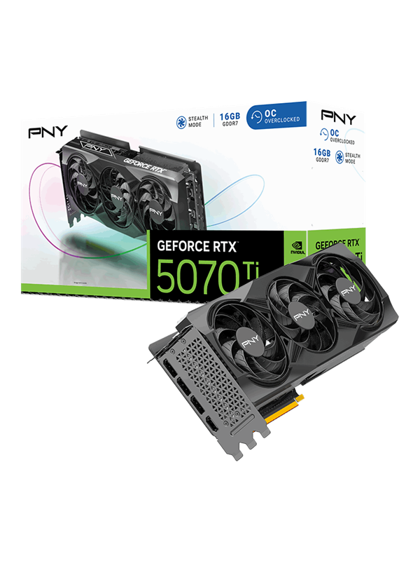 PNY GeForce RTX 5070 Ti Triple Fan OC - 16GB GDDR7 RAM - Grafikkort