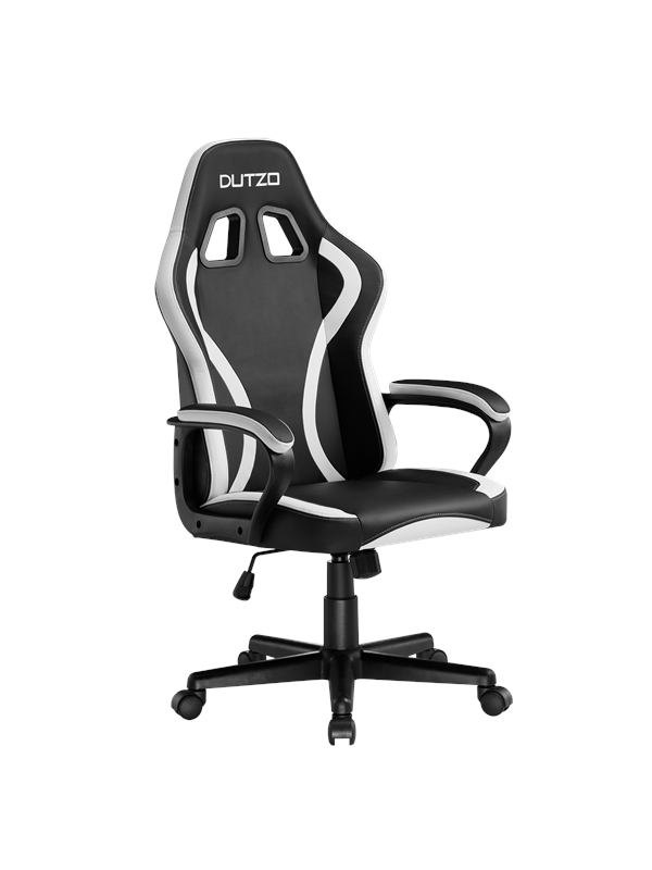 DUTZO DASH Junior Gamer Stol - Sort / Hvid - PU Læder - Op til 110 kg