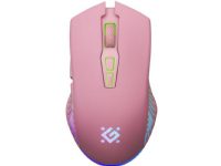 Defender PANDORA GM-502 trådløs optisk mus 3200dpi pink RGB BATTERI 7 knapper Gaming klikfri lydløs