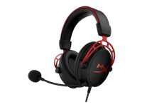 HyperX Cloud Alpha - Gaming - headset - fuld størrelse - kablet - 3,5 mm jackstik - sort, rød