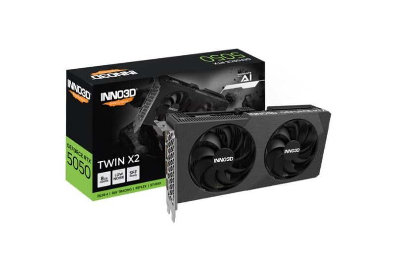 Inno3D GeForce RTX 5050 Twin X2 Grafikkort - 8GB GDDR6 - PCIe 5.0
