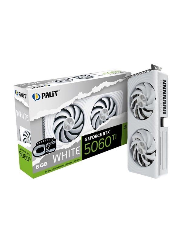 Palit GeForce RTX 5060 Ti White OC - 8GB GDDR7 RAM - Grafikkort