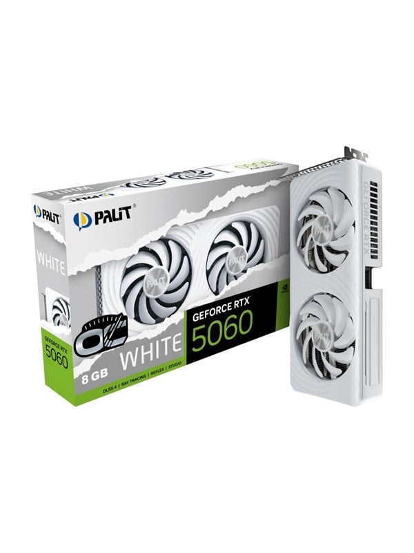 Palit GeForce RTX 5060 White OC - 8GB GDDR7 RAM - Grafikkort