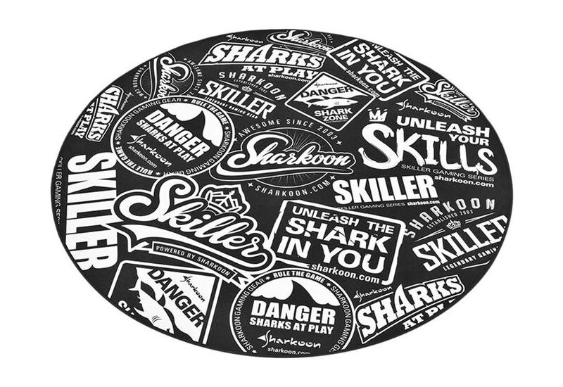 Sharkoon SKILLER SFM10 - stolemåtte - rund - 120 cm - sort, hvid