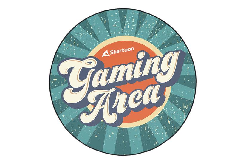 Sharkoon SKILLER SFM11 Gaming Area - stolemåtte - rund - 120 cm - gul, grøn