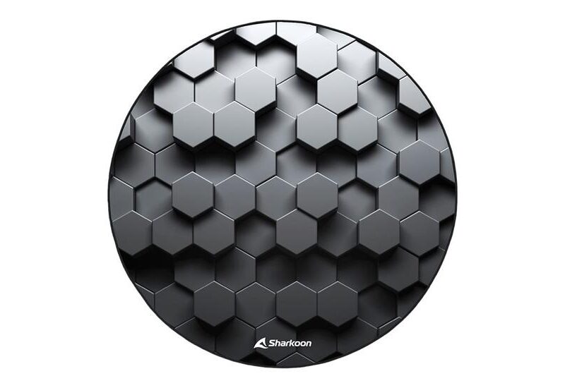 Sharkoon SKILLER SFM11 Hex - stolemåtte - rund - 120 cm - sort, hvid