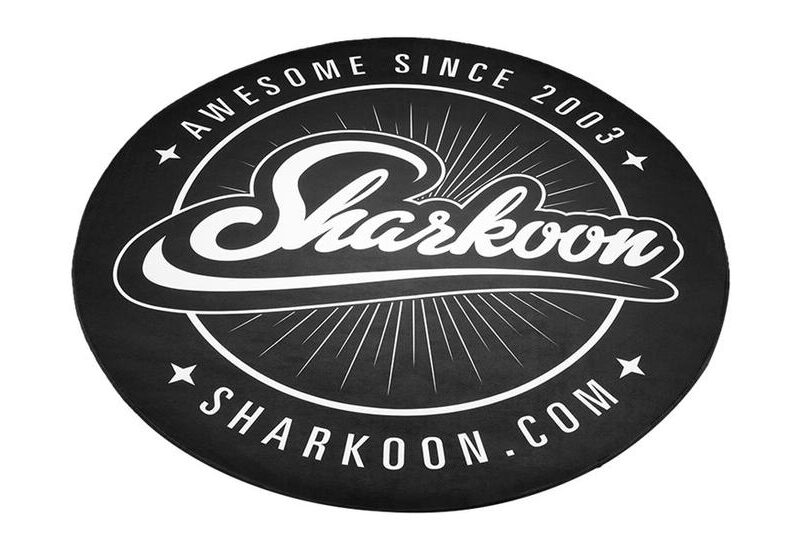 Sharkoon - gulvmåtte - rund - 120 cm - sort, hvid