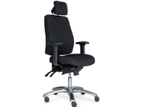 Toplux Pro 40 kontorstol med nakkestøtte og armlæn, sort