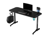 Ultradesk Frag Gaming Desk, sort med sort måtte