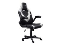 Trust GXT 703W RIYE - Spillestol - armstøtter - L-formet - vippe - drejeled - syntetisk læder, elastisk stof - hvid